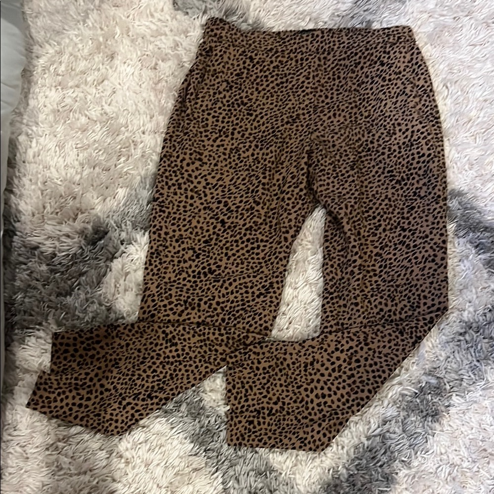 J. Crew Tan and Black Animal Print Pants